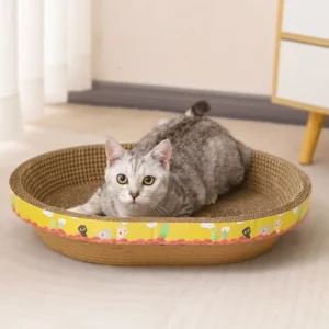Cat Scratching Board Protect Furniture Grinding Claw Toys Oval Corrugated Paper Wear-resistant Cat Nest Pet Cat Accessories