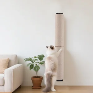Cat Scratching Post Wall Mounted, 24 inch Tall 3.5 inch Diameter Cat Tree Scratch Post, Hemp Rope Scratcher Posts for Indoor Kit