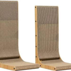 L Shape Cat Scratcher, 2Pack - 23.6 Inch Cat Scratchers for Indoor Cats, Protecting Furniture Cat Scratch Pad, Cardboard Cat