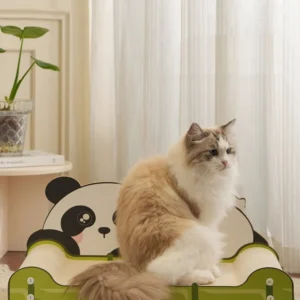 Bear Cat Couch Scratcher Cardboard Long Lasting Scartching Pads for Indoor Use