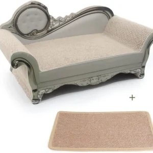 Corrugated Cardboard Cat Scratcher Sofa Bed with Textured Mat, Luxury Lounge for Furniture Protection