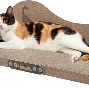 Cat Scratcher Cardboard Lounge Bed, 24 Inch Large Cats Scratching Board Couch, Durable Cat Scartch Pad for Indoor Cats