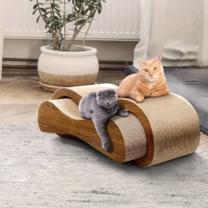 2-in-1 cat scratching board, durable cardboard scratching board can protect furniture, large size for rest and play